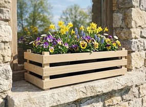 AMADEA Drevený obal na tri kvetináče, 47x17x15cm, drevený kvetináč