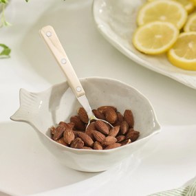 Ib Laursen Kameninová miska Fish Ocean White