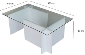 Dizajnový konferenčný stolík Belicia 105 cm biely