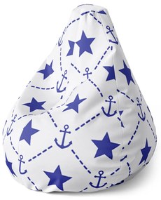 Sablio Sedací vak Pear Hviezdy a kotvy - 70 x 95 x 15 cm
