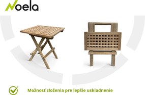 Noela Skladací stolík z teakového dreva Piknik