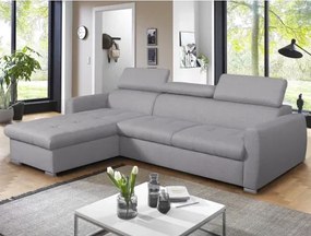 Rohová sedacia súprava Pedro Mini, svetlo šedá látka, ľavý roh%