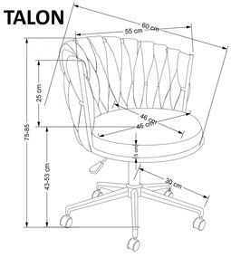 Kancelárska otočná stolička TALON — látka, béžová