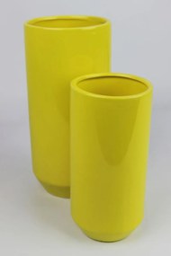 Žltá keramická okrúhla váza 25 cm