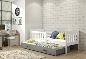 Detská posteľ KUBUS P2 + matrac + rošt ZADARMO, 80x190, bialy, grafitová