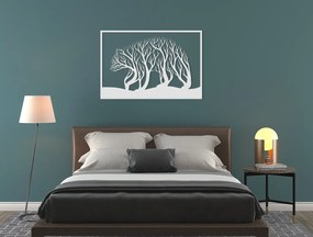 drevko Drevený obraz Medveď a stromy Rozmer obrazu: 30 x 44,5 cm, Farba dekorácie: Čierna