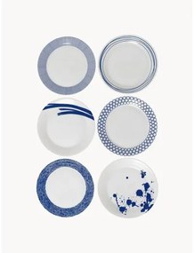 Súprava plytkých tanierov z porcelánu Pacific Blue, 6 dielov
