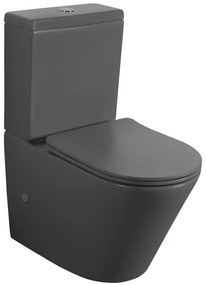 Sapho Sapho, PACO kombi WC, Rimless, spodný/zadný odpad, sivá mat, PC1012WRGR