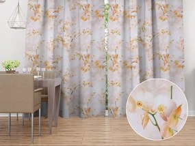 Biante Dekoračný záves TF-045 Orchidey na béžovom 140x230 cm