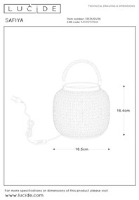 Lucide 13525/01/36 - Stolná lampa SAFIYA 1xE14/25W/230V antracit