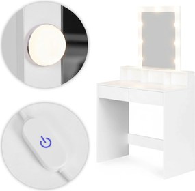 Toaletní stolek s LED osvětlením Cirko 80 cm bílý