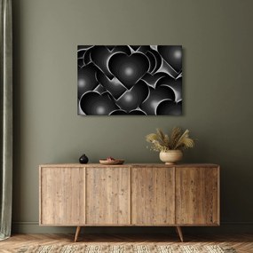 Obraz čierno-bielych sŕdc (90x60 cm)