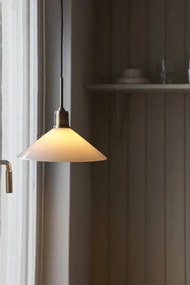 Závesné svietidlo so skleneným tienidlom v bielo-mosadzovej farbe ø 25 cm Vela – Markslöjd