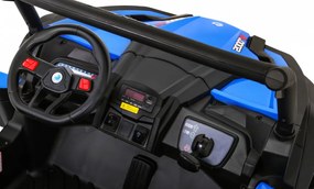 Ramiz Detská batériová bugina UTV-MX Modrá + pohon 4x4 + diaľkové ovládanie + LED audio + úložný priestor + EVA + pomalý štart
