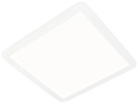Stropné svietidlo biele 40 cm štvorcové vrátane LED 3-stupňový stmievač IP44 - Steve