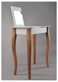 Biely toaletný stolík so zrkadlom Ragaba Dressing Table, dĺžka 65 cm