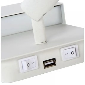 Lucide 79200/08/31 - LED Nástenné svietidlo BOXER LED/5W/230V + LED/5W USB biela