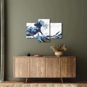 Obraz - Japonská kresba, vlny (90x60 cm)