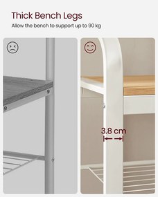 Vešiakový stojan s úložným priestorom na topánky, predsieňová stena, béžový