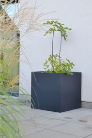 Kvetináč BLOCK, sklolaminát, 60x60x60 cm, antracit