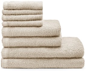 Béžové rýchloschnúce bavlnené uteráky a osušky v súprave 8 ks Quick Dry – Catherine Lansfield