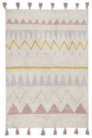 Ružovo-krémový prateľný ručne tkaný bavlnený detský koberec 120x160 cm Azteca Vintage Nude – Lorena Canals