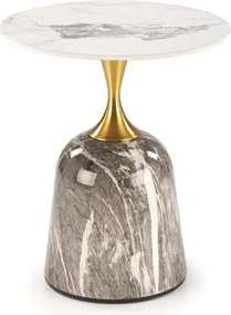 Konferenčný stolík Rosa sivá mramor/biela mramor