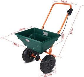 Posypový vozík SEED, 20l, zelená/oranžová Gardebruk