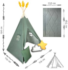 Detský stan típí Nukido NK-406 - zelený