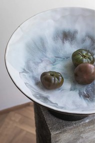 Čierna/slonovinová kameninová misa ø 31,5 cm By Hand – Mette Ditmer Denmark