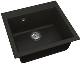 Granitový kuchynský drez so sifónom Odi ONB 01-49 48x45 cm - čierna