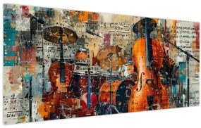 Obraz - Hudobné nástroje (120x50 cm)