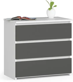 Nočný stolík CL3 60 cm biely / grafitový / sivý