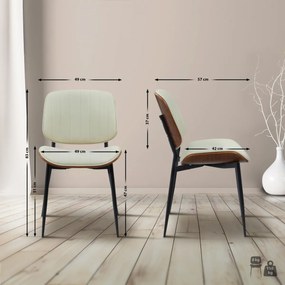 Konferenčná stolička Tiffin koženka - Orech / Krémová