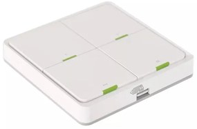 Vypínač 4-tlačidlový GoSmart 1xCR2430 Tuya biela