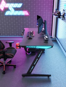 Herný stôl s podsvietením BG04 čierny 120 cm