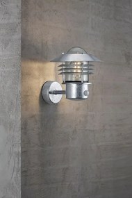 Nordlux Pozinkované fasádne svietidlo Vejers Sensor pre žiarovku E27 25101031