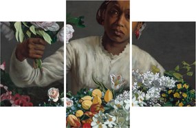 Obraz - Frédéric Bazille, Young Woman with Peonies, reprodukcia (90x60 cm)