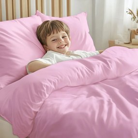 Detské bavlnené posteľné obliečky do postieľky Moni MO-025 Svetlo ružové Do postieľky 100x135 a 40x60 cm