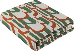 Prehoz na posteľ 220x260 cm farba produktu zelená látka zapletaná, vzorované