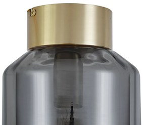 Moderné stropné svietidlo mosadzné s dymovým sklom - Stiklo