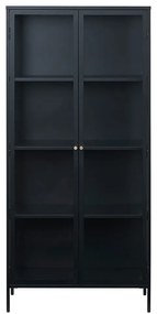 Čierna kovová vitrína 90x190 cm Carmel – Unique Furniture