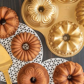 Nordic Ware bundt panvica so 4 formami Quartet, 9 šálok, zlatá, 91377