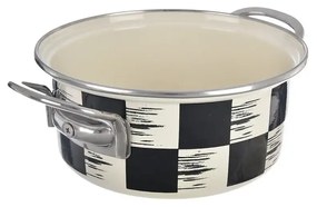 Kastróll smalt ŠACHOVNICA Lem 1,6 l