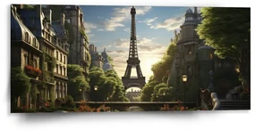 Sablio Obraz Paríž Eiffelova veža Art - 110x50 cm