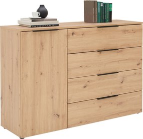XXXLutz ŠIROKÁ KOMODA, farba duba, 135.9/92.9/42 cm Xora - Komody - 001416000302