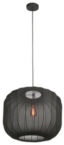 Japonská závesná lampa čierna s látkovým tienidlom 55 cm - Sable