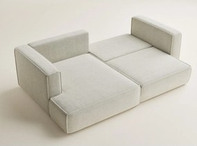 Krémovobiela ženilková rozkladacia/s úložným priestorom rohová pohovka (ľavý roh/s leňoškou) Velto – Maison de Rêve