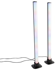 Čierna stolná lampa vrátane LED s diaľkovým ovládaním a RGB - Arnold