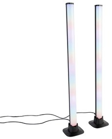 Stolná lampa čierna vrátane LED s diaľkovým ovládaním a RGB - Arnold